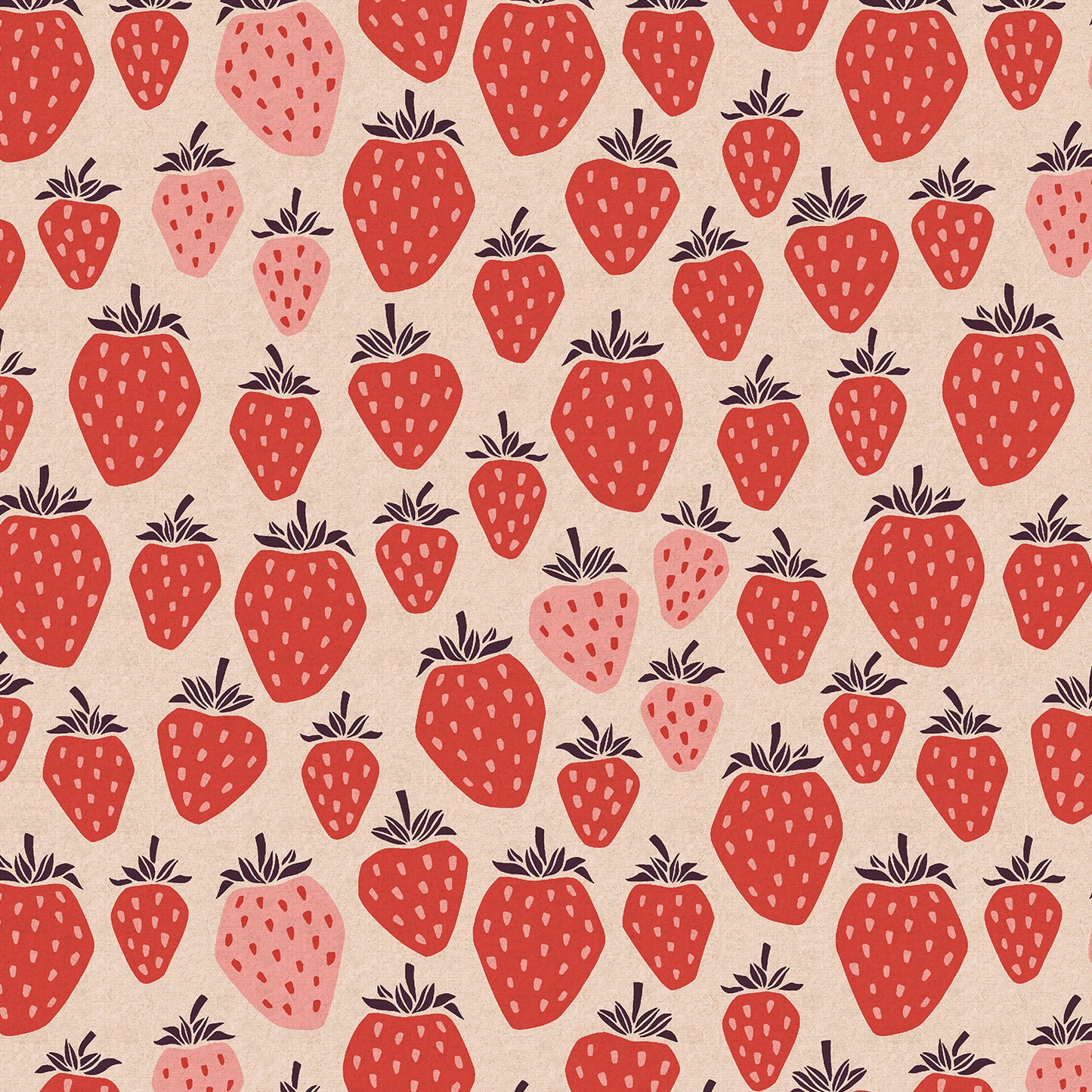 Cotton + Steel-Queen Of Berries True Red Unbleached Canvas-fabric-gather here online