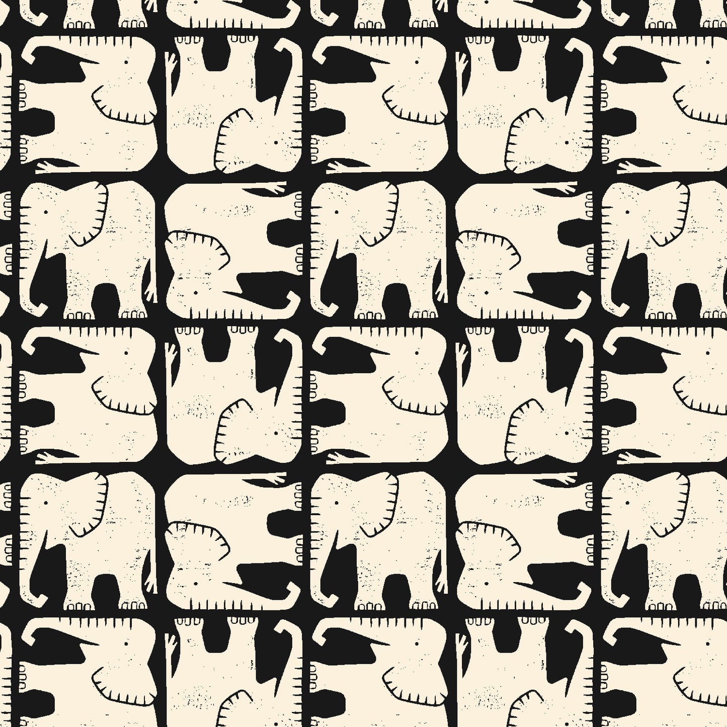 Cotton + Steel-Jolly Elephant Black-fabric-gather here online