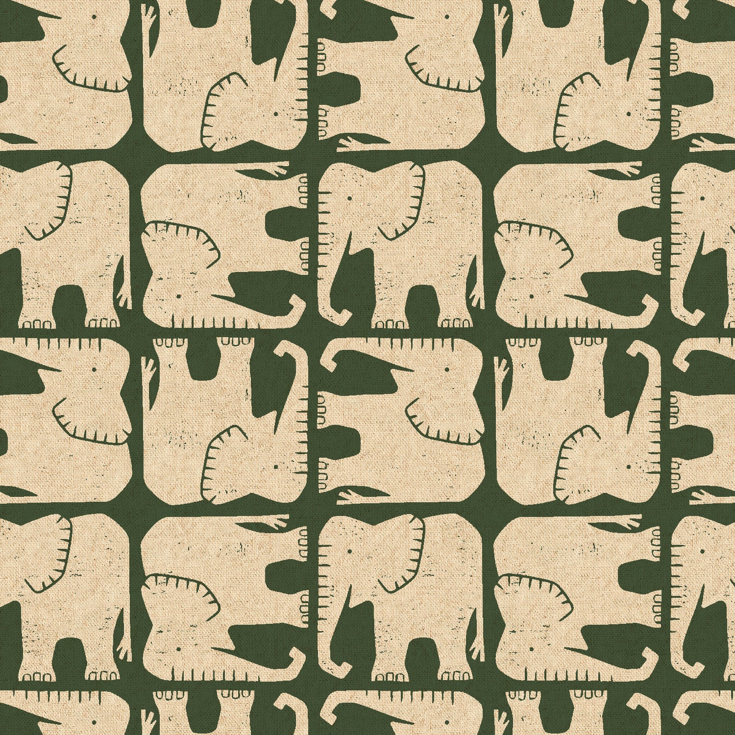 Cotton + Steel-Jolly Elephant Hunter Unbleached Canvas-fabric-gather here online