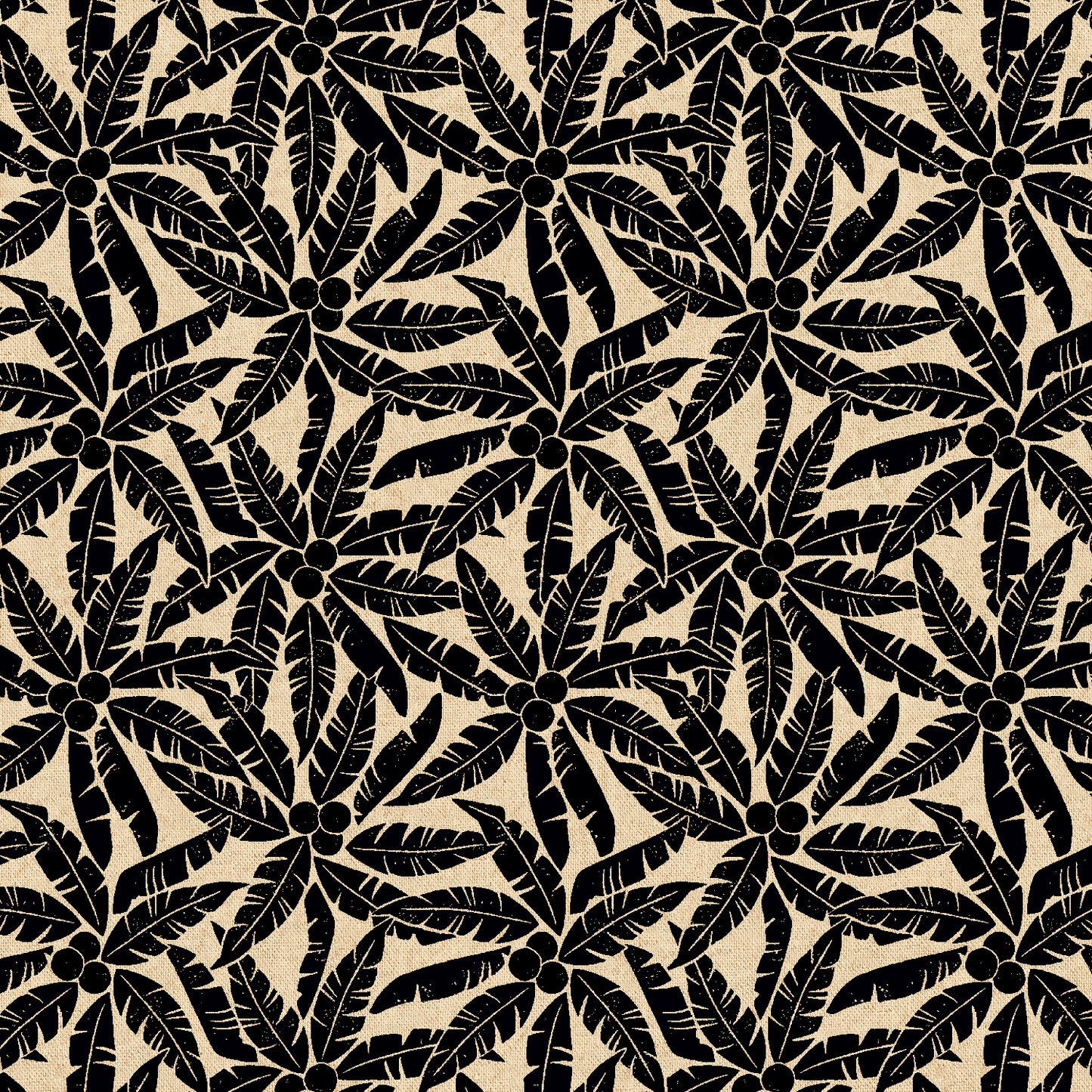 Cotton + Steel-Palm Tree Black Unbleached Canvas-fabric-gather here online