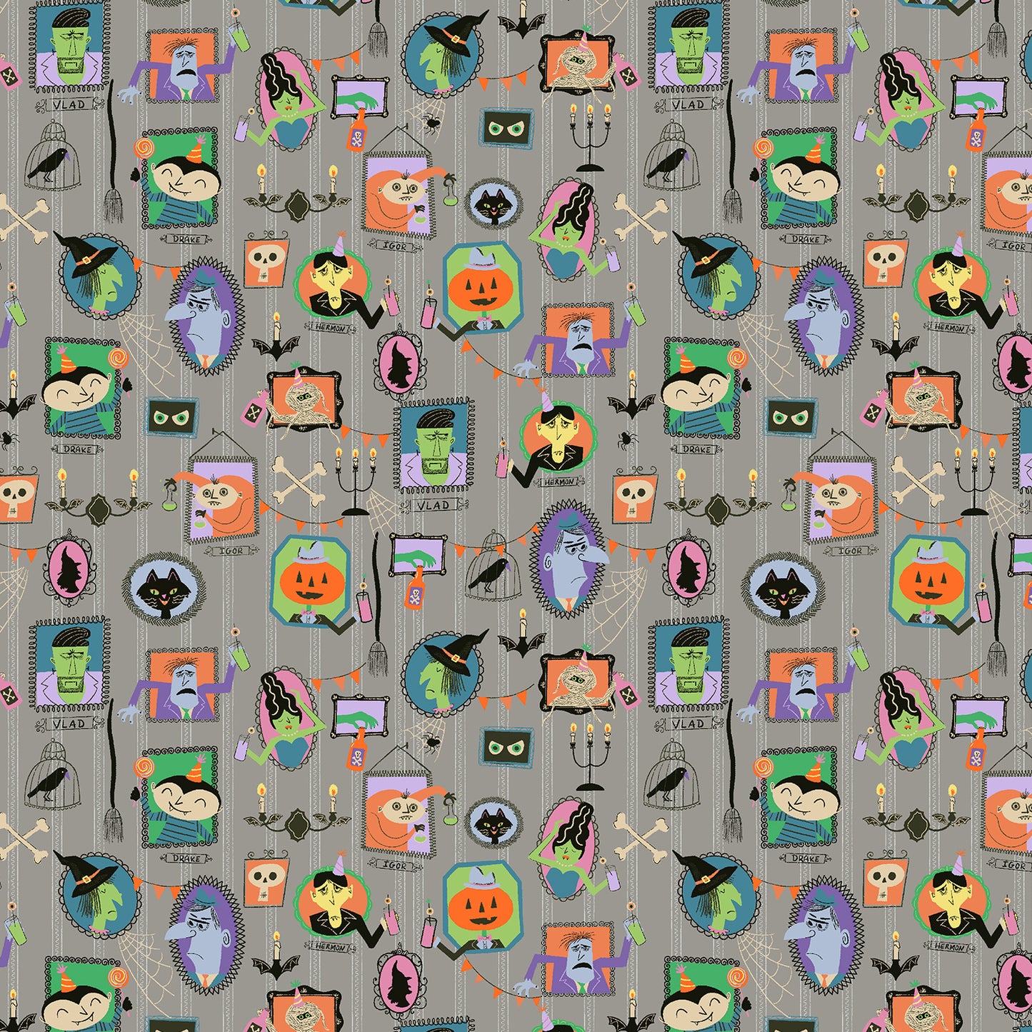 Cotton + Steel-Portrait Gallery Ghouls Just Want To Have Fun-fabric-gather here online