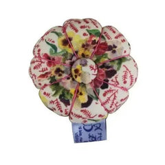 Sajou-Fabric Pincushion - Bouquets of Pansies-sewing notion-gather here online