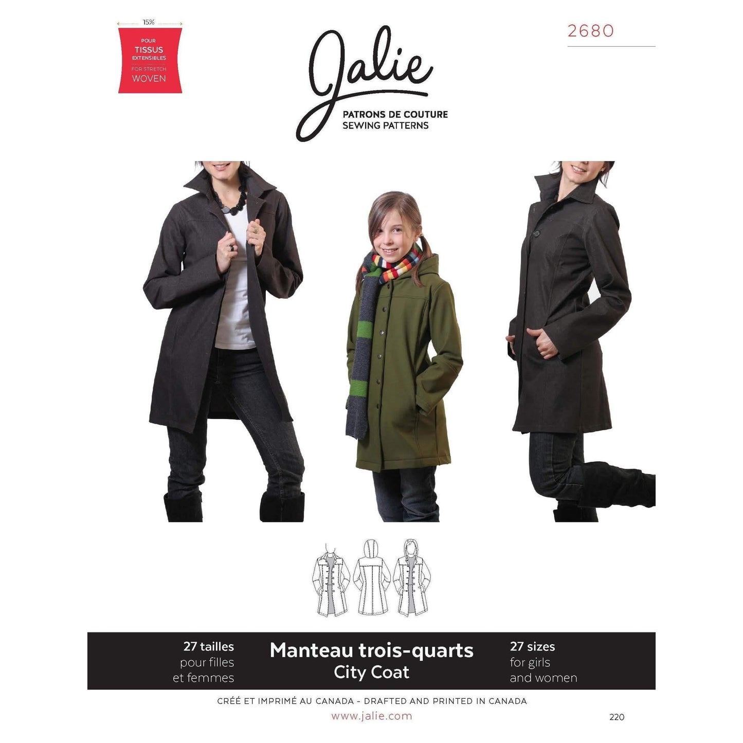 Jalie 2680 - Stretch City Coat Pattern Cover