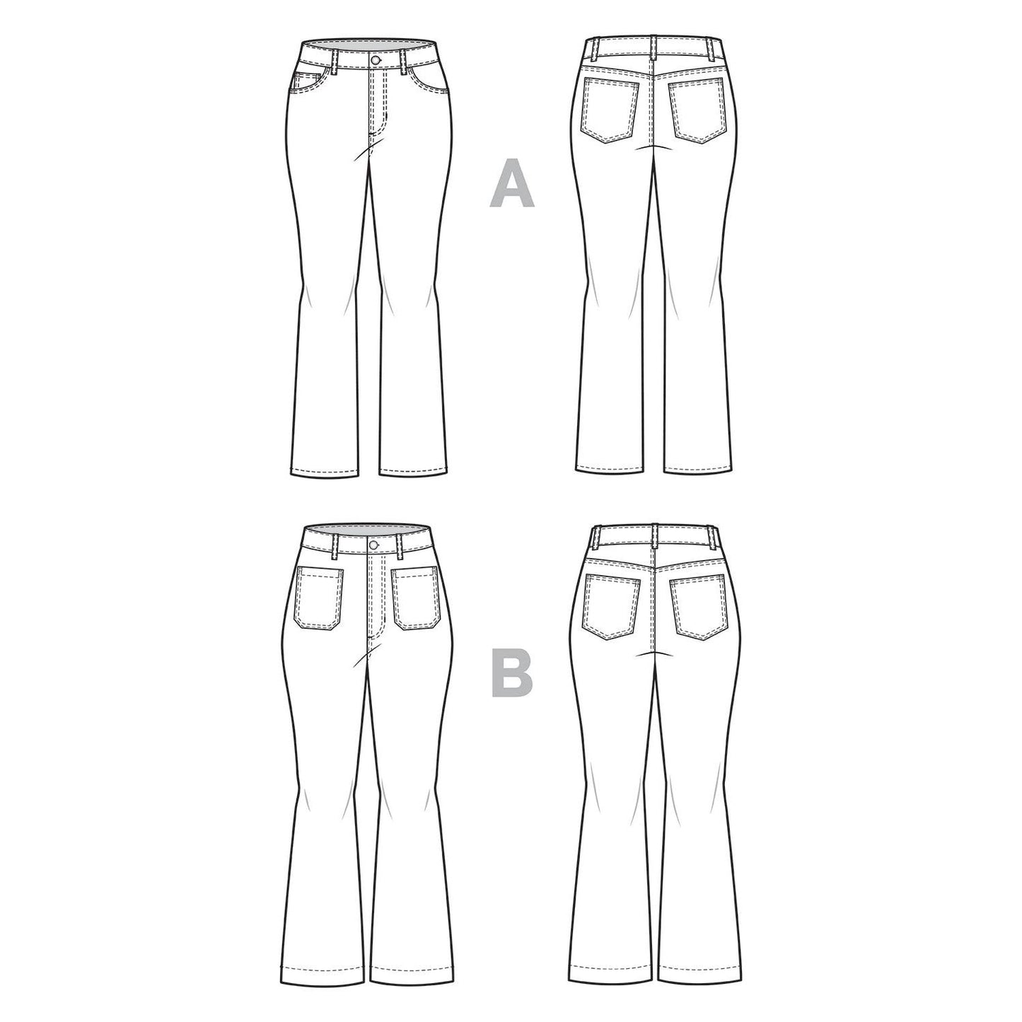 Jude Flare Jeans Pattern