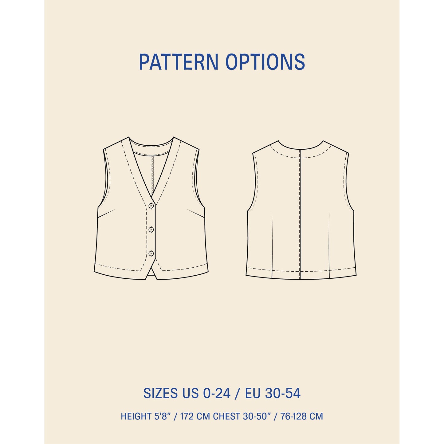 Waistcoat top sewing pattern