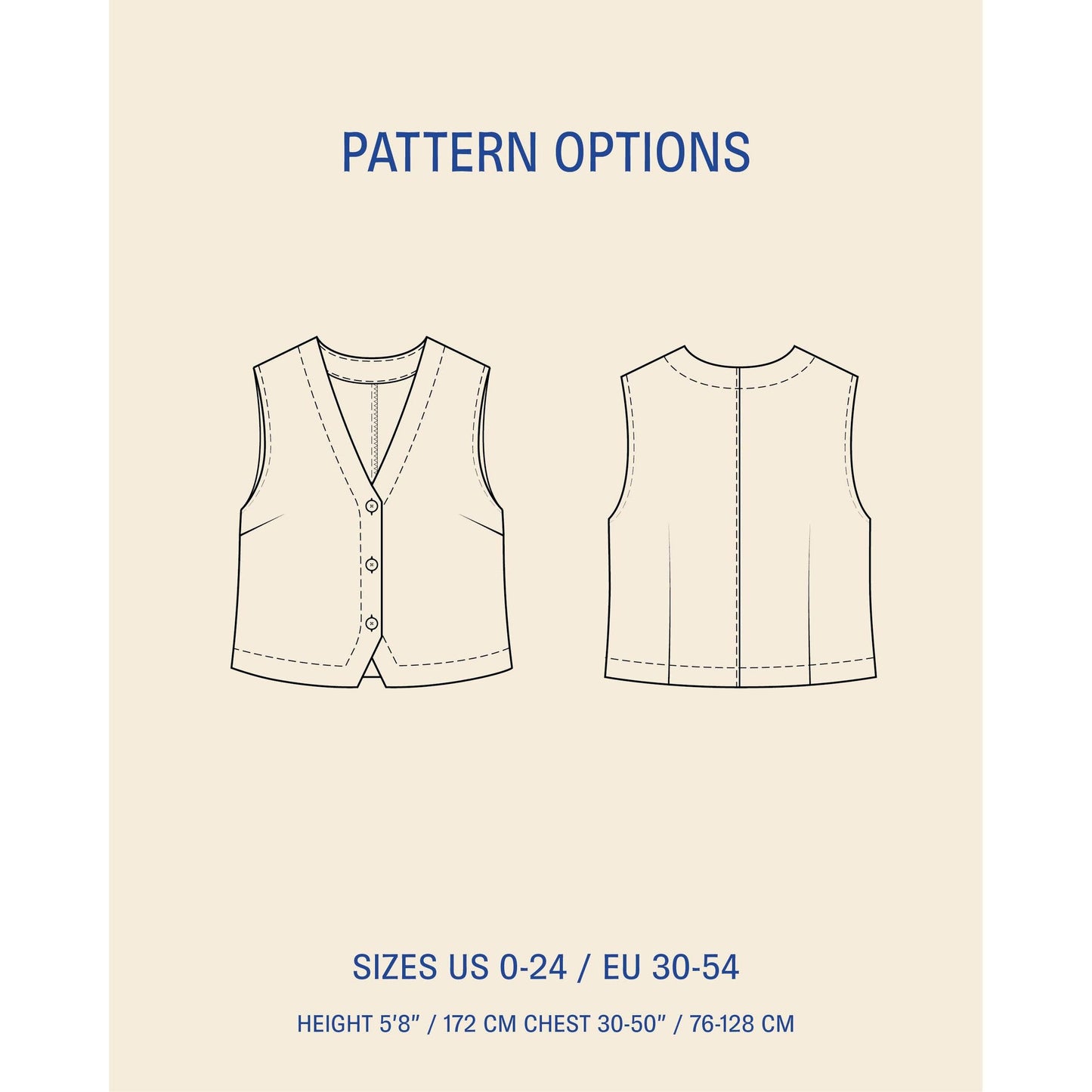 Waistcoat top sewing pattern