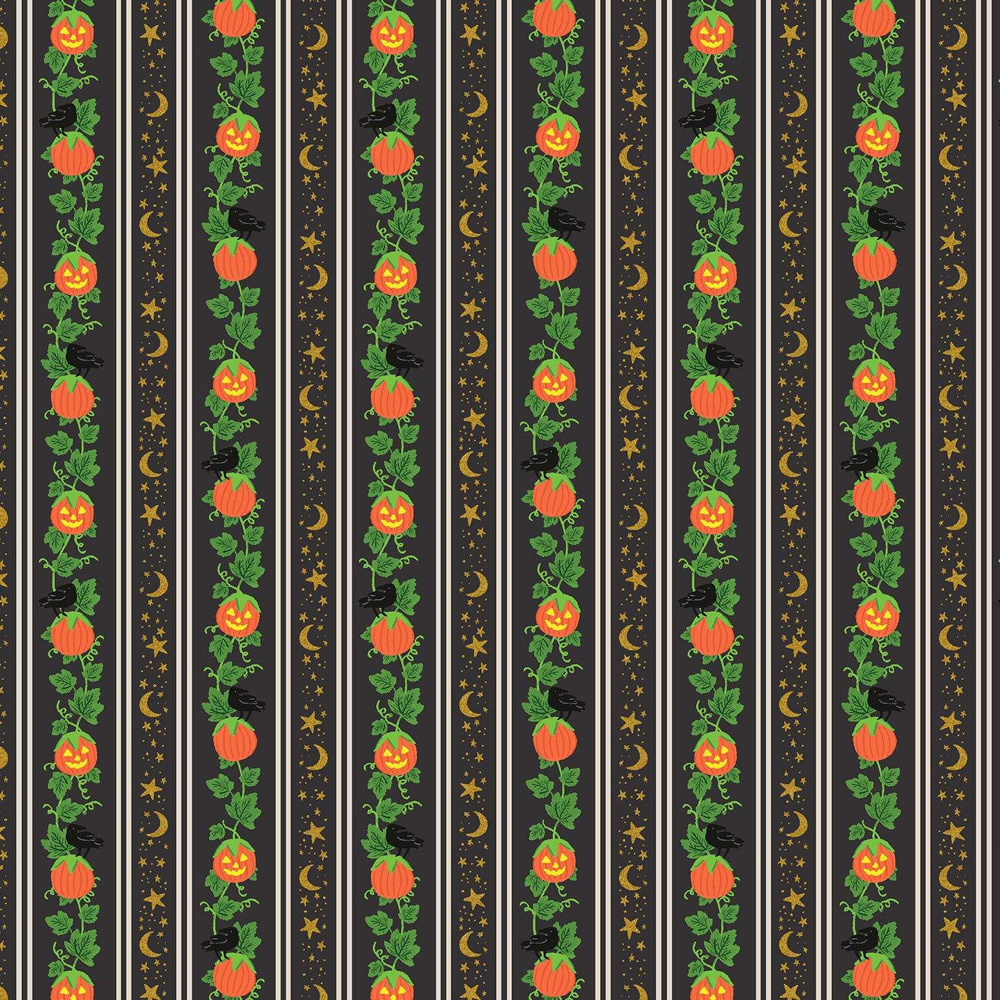 Cotton + Steel-Pumpkin Patch Black Metallic-fabric-gather here online
