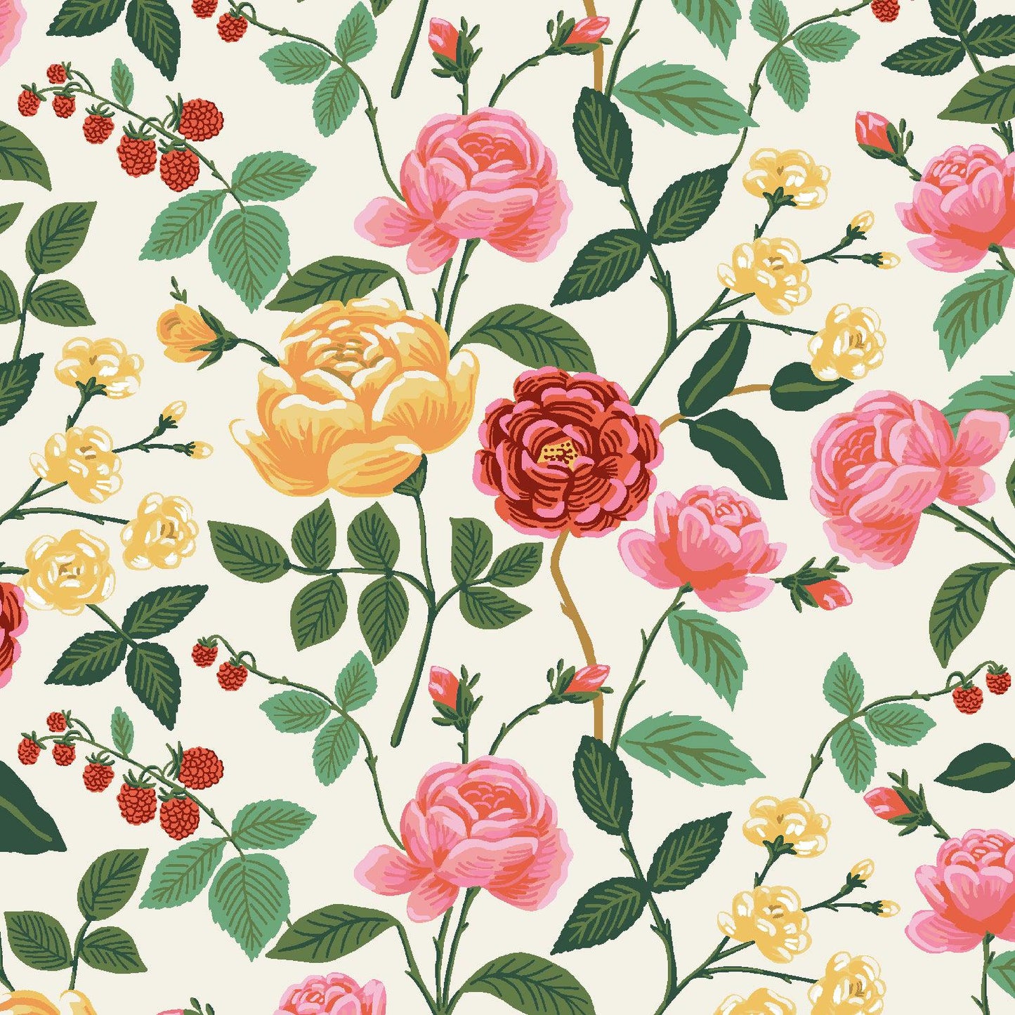 Cotton + Steel-Roses Cream on Rayon-fabric-gather here online