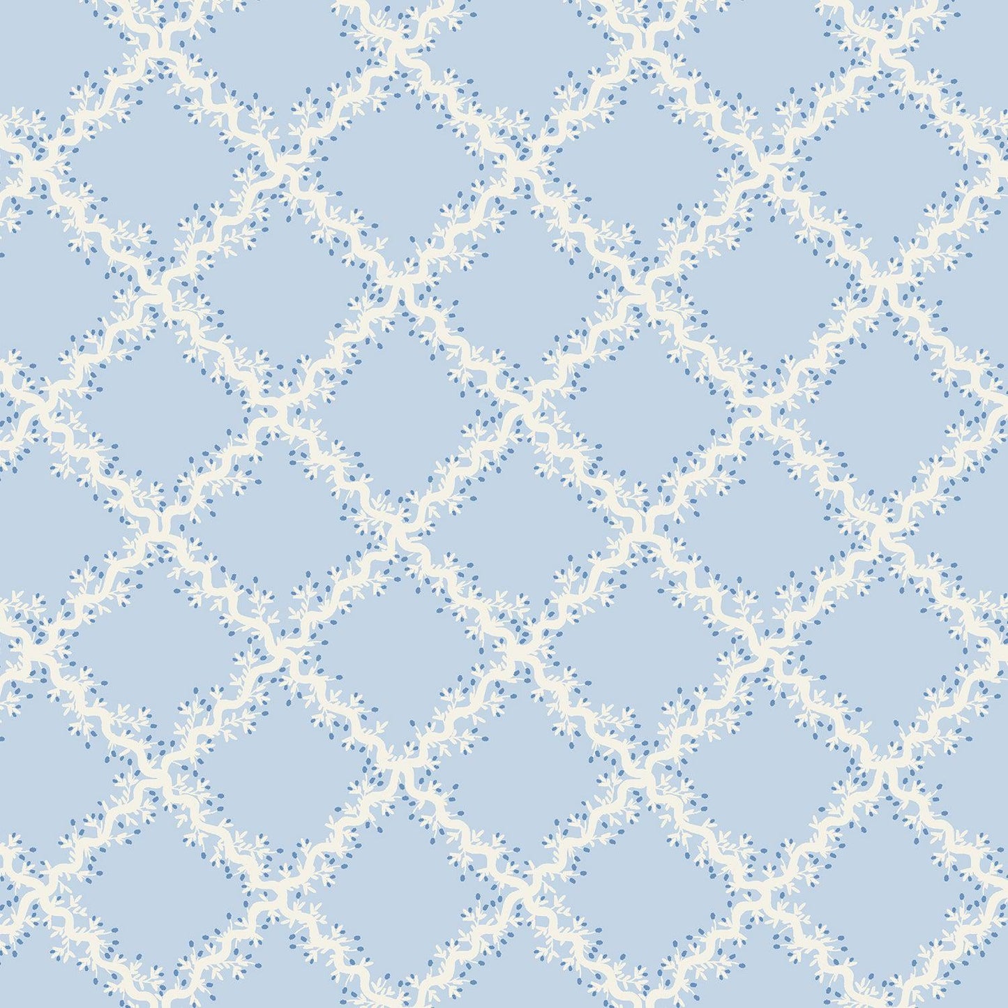 Cotton + Steel-Lattice Blue-fabric-gather here online