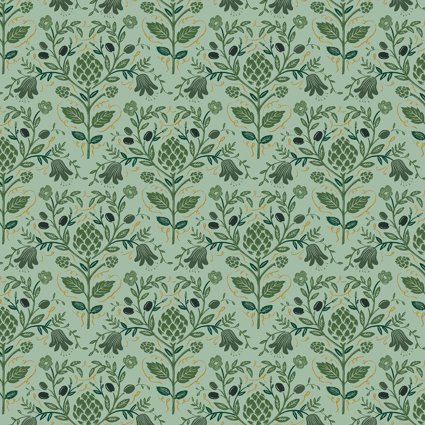 Cotton + Steel-Artichoke Sage Metallic-fabric-gather here online