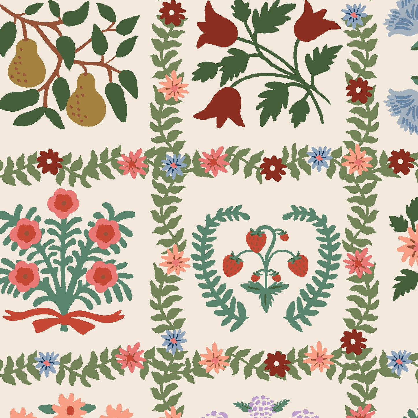 Cotton + Steel-Garden Album Cream Canvas-fabric-gather here online