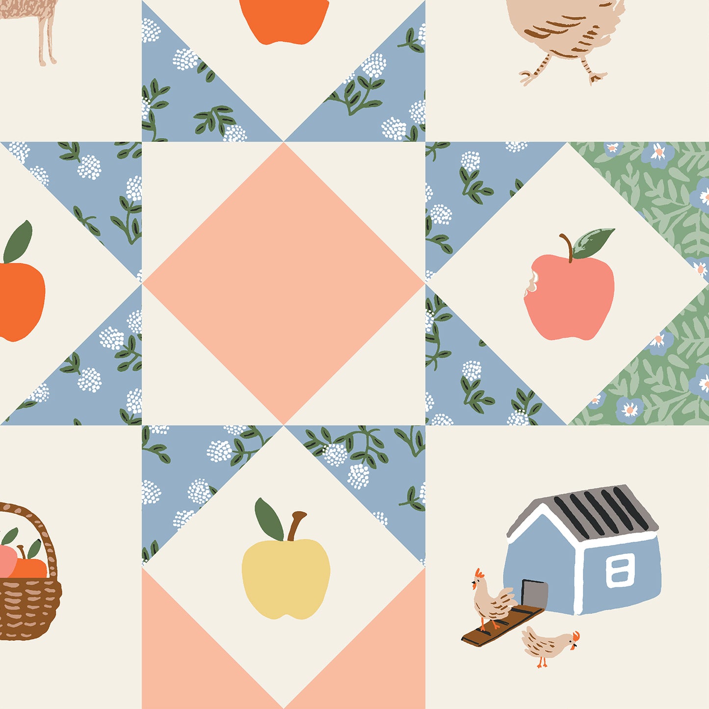 Cotton + Steel-Farmhouse Quilt Multi-fabric-gather here online