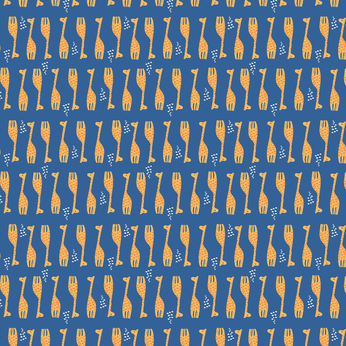 Cotton + Steel-Giraffe Parade True Blue-fabric-gather here online