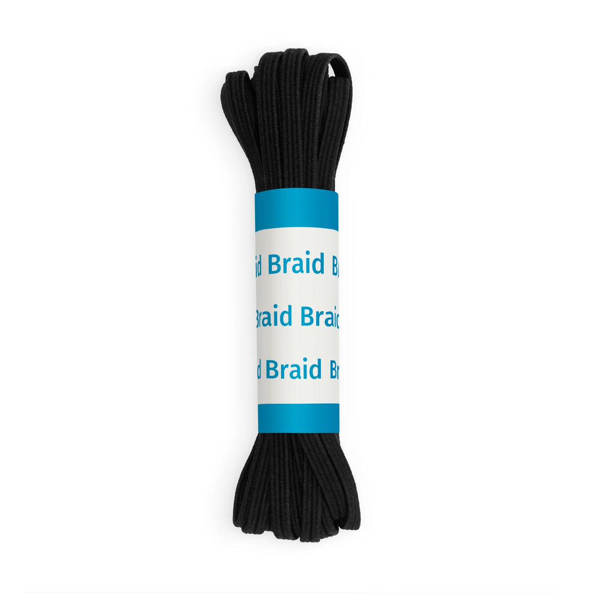 1/8" Black Braided Elastic, 4yds