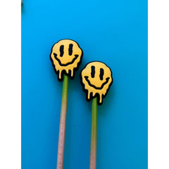 Comma Craft Co-Melting Smiley Face Knitting Needle Point Protectors-knitting notion-gather here online