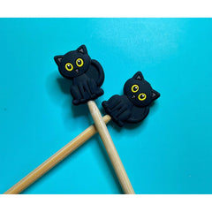 Comma Craft Co-Halloween Black Cat Knitting Needle Point Protectors-knitting notion-gather here online