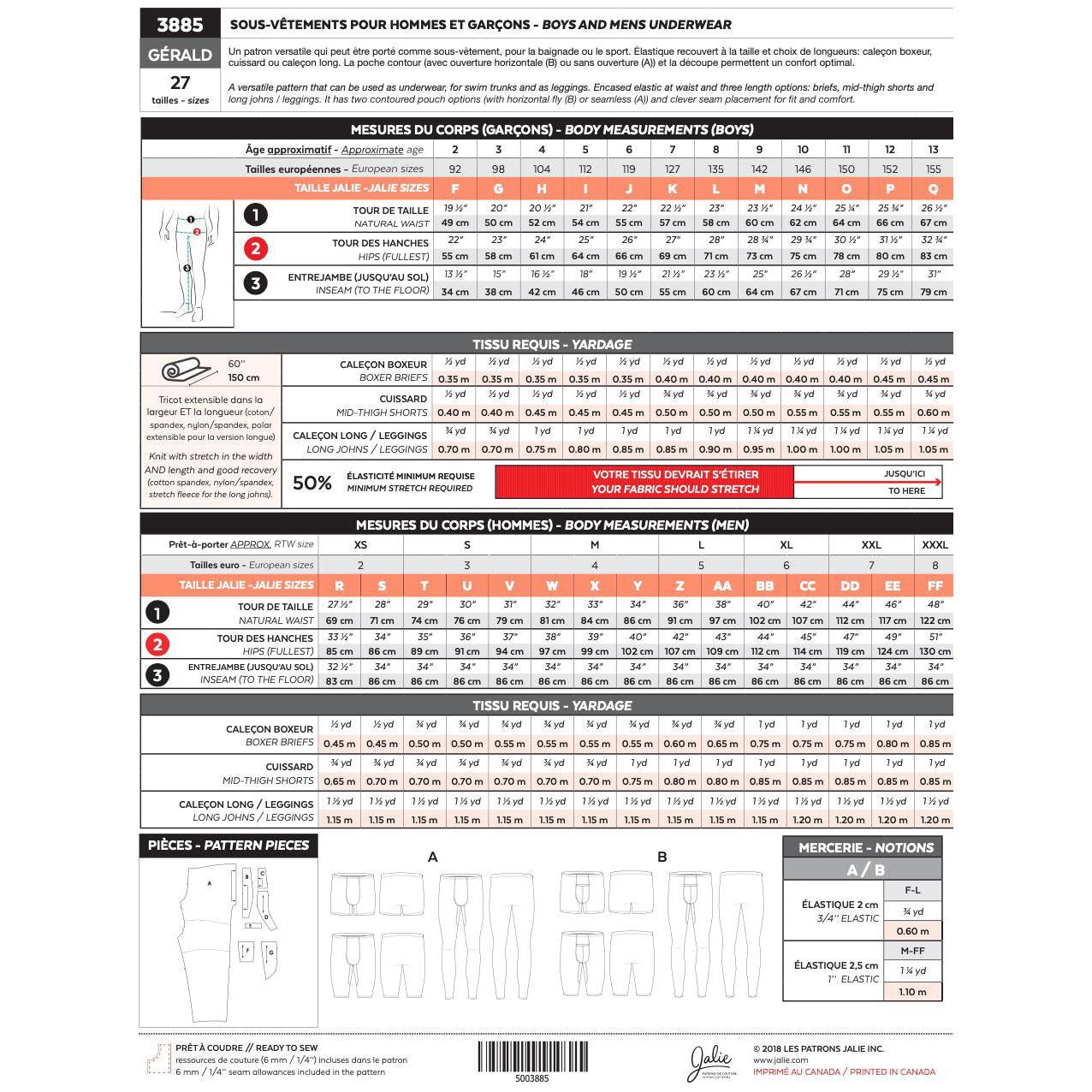Jalie Patterns-Gerald Boys and Mens Underwear-sewing pattern-gather here online