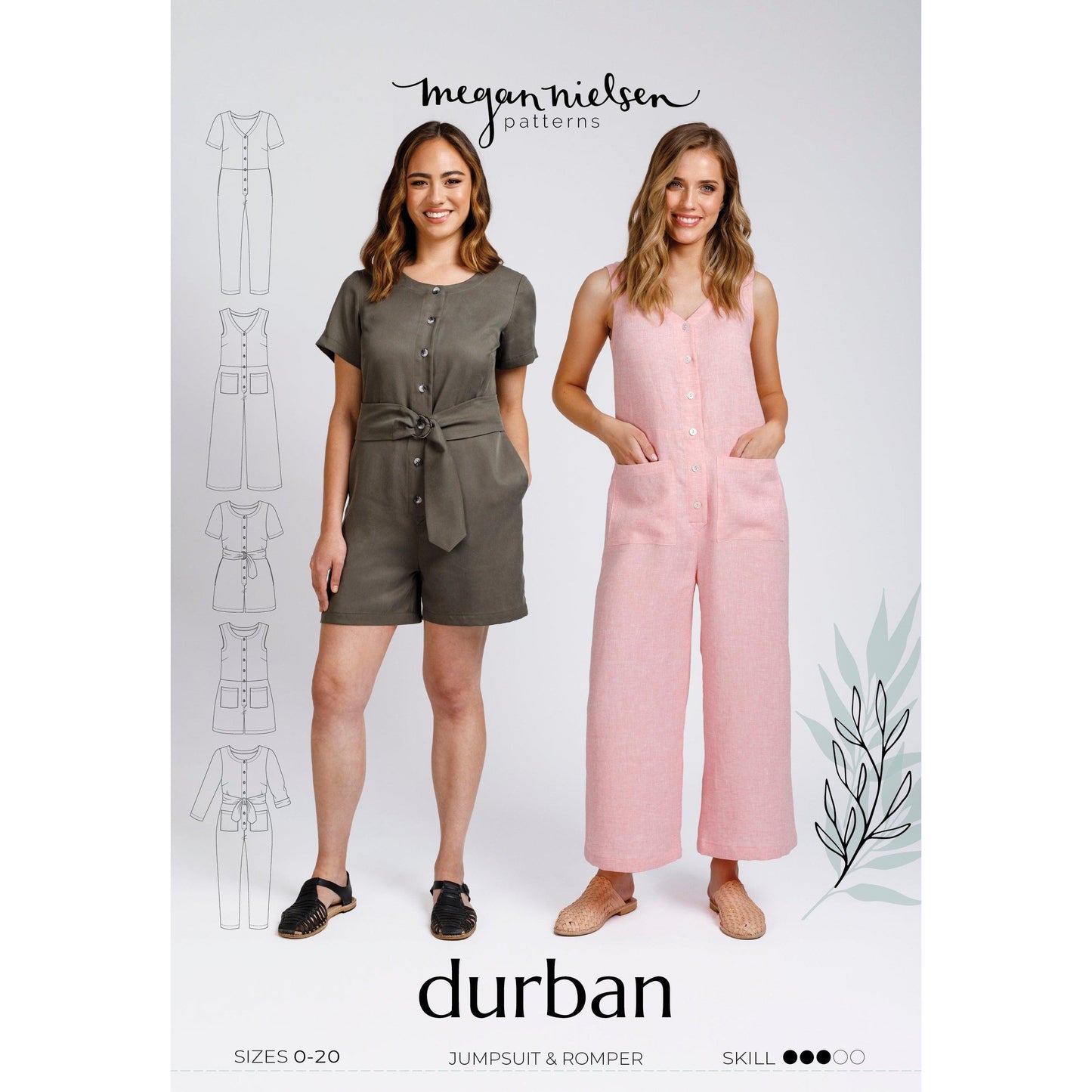 Megan Nielsen-Durban Jumpsuit & Romper Pattern-sewing pattern-gather here online