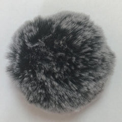 McPorter Farm-Faux Frosted Rabbit Fur Pompom - Frosted Black-pompoms-gather here online