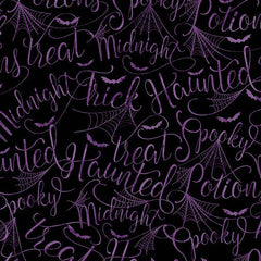 Andover Fabrics-Cryptic Script Purple Moon-fabric-gather here online
