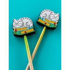 Comma Craft Co-Bookish Cat Knitting Needle Point Protectors-knitting notion-gather here online