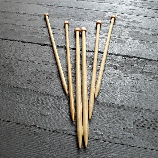 1 Set 4-8mm Bamboo Single Pointed Knitting Needles For Crafts