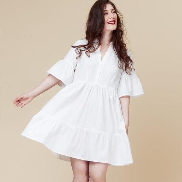 White Cotton Gauze Maxi Dress – Dear Society