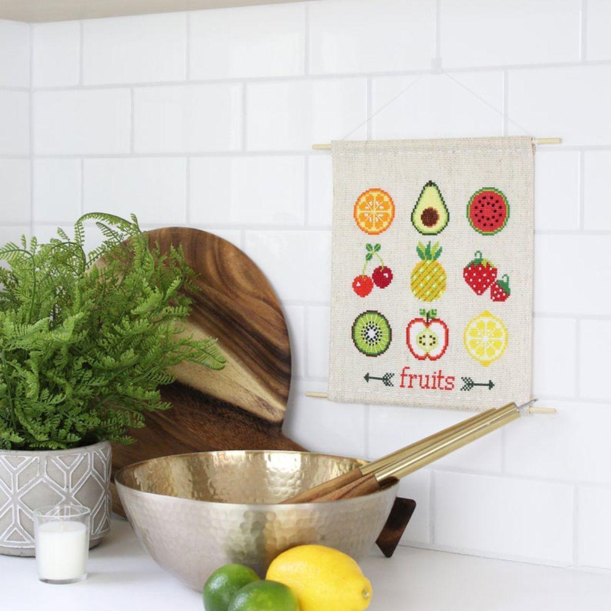 Diana Watters Handmade-Fruit Sampler Cross Stitch Kit-xstitch kit-gather here online