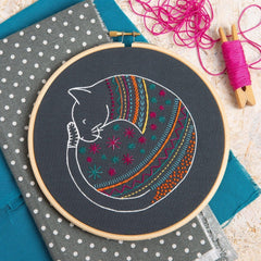 Hawthorn Handmade-Black Cat Embroidery Kit-embroidery kit-gather here online