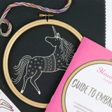 Hawthorn Handmade-Unicorn on Black Embroidery Kit-embroidery kit-gather here online