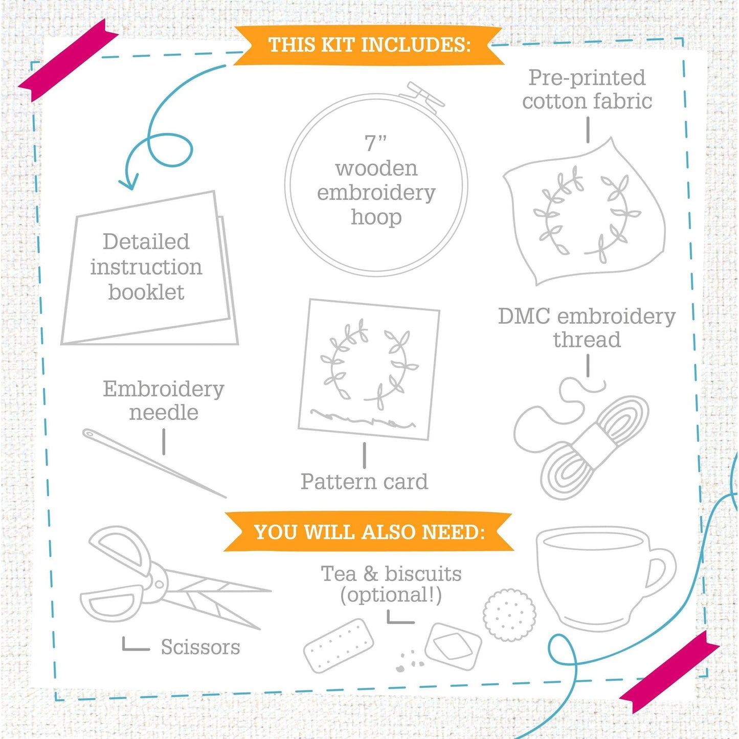 Hawthorn Handmade-Unicorn on Black Embroidery Kit-embroidery kit-gather here online