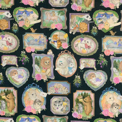 Kokka-Animal Frames on Cotton Canvas-fabric-gather here online