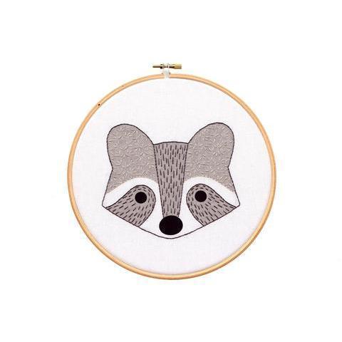 Kiriki Press - Raccoon Cub Hoop Art Kit - Default - gatherhereonline.com