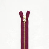 Klum House Workshop-14” Brass Zipper-zipper-Burgundy-gather here online