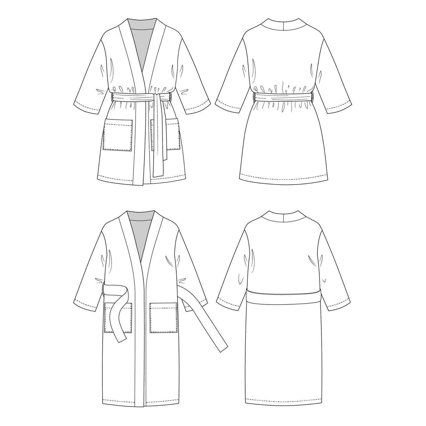 Named Clothing-Lahja Dressing Gown Pattern-sewing pattern-gather here online