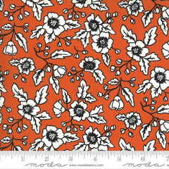 Moda-Floral on Pumpkin-fabric-gather here online