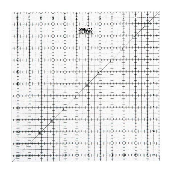 Olfa - Frosted Advantage 12.5" x 12.5" Quilting Ruler - - gatherhereonline.com