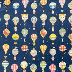 Kokka-Animal Hot Air Balloon Festival on Cotton Canvas-fabric-gather here online