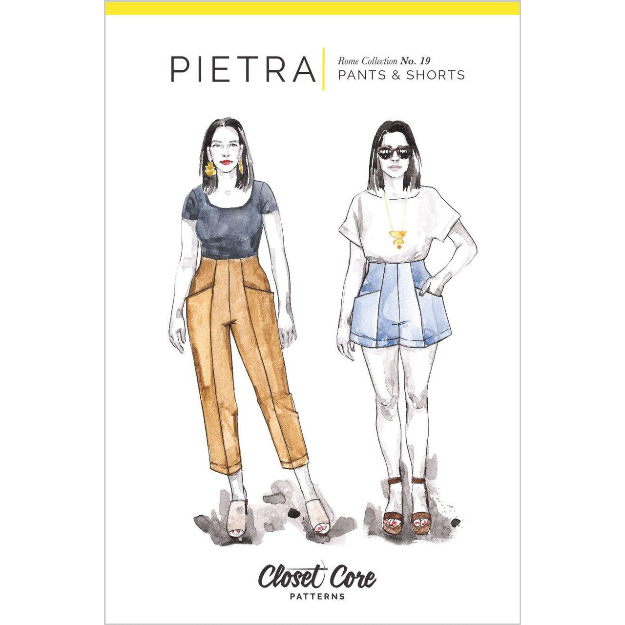 Closet Core Patterns-Pietra Pants and Shorts Pattern-sewing pattern-gather here online