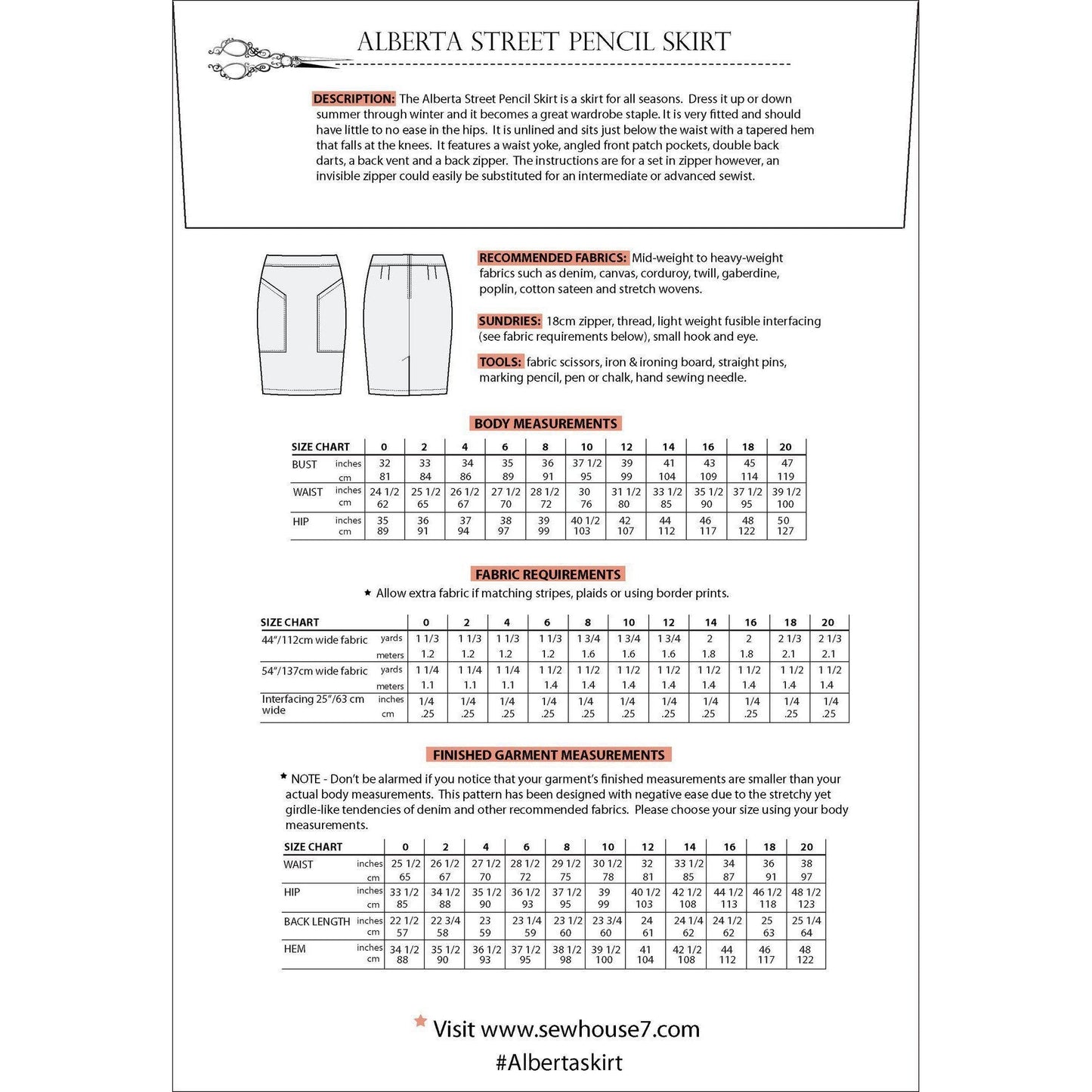 Sew House Seven-Alberta Street Pencil Skirt Pattern-sewing pattern-gather here online