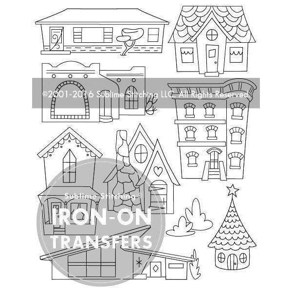 Dream Homes - Embroidery Pattern Transfers