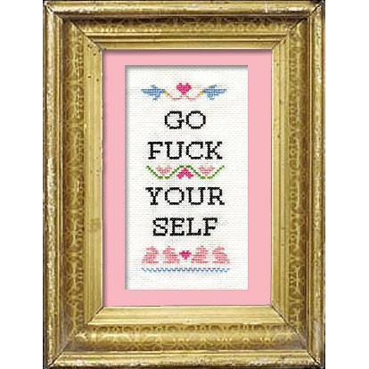 Subversive Cross Stitch - Go Fuck Yourself Cross Stitch Kit - - gatherhereonline.com