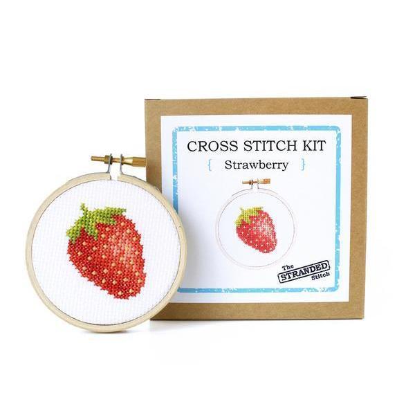 The Stranded Stitch-Mini Strawberry DIY Cross Stitch Kit, The Stranded Stitch-embroidery/xstitch kit-gather here online