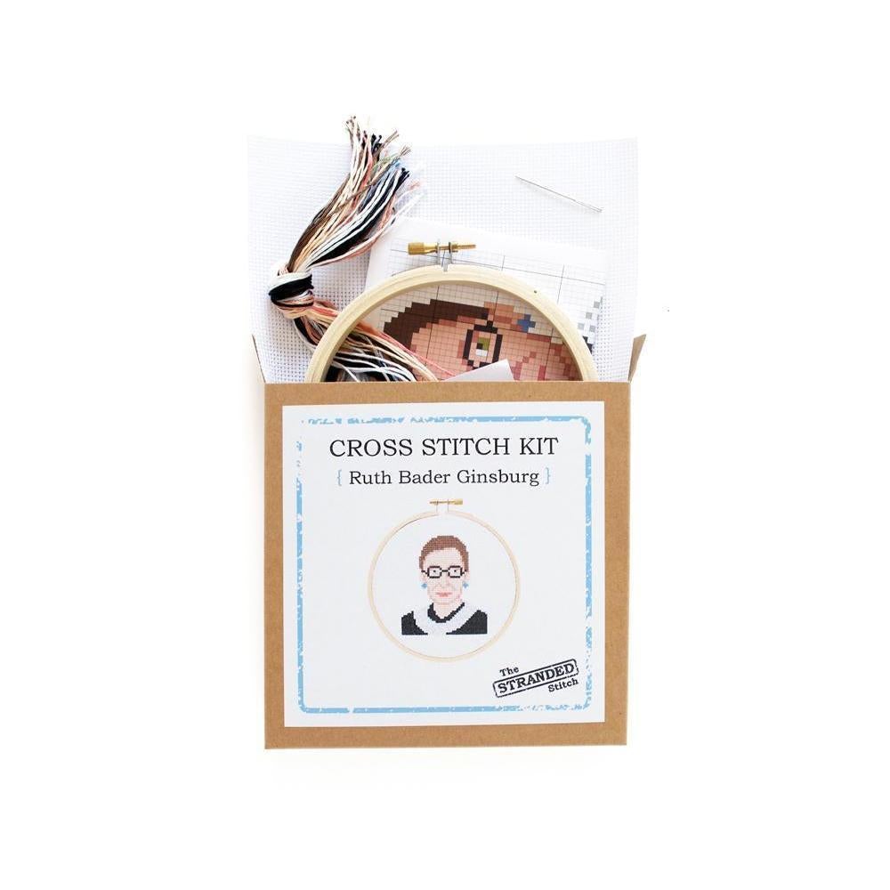 The Stranded Stitch - Ruth Bader Ginsburg DIY Cross Stitch Kit - Default - gatherhereonline.com