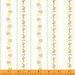 Windham Fabrics-Floral Stripe Ivory-fabric-gather here online