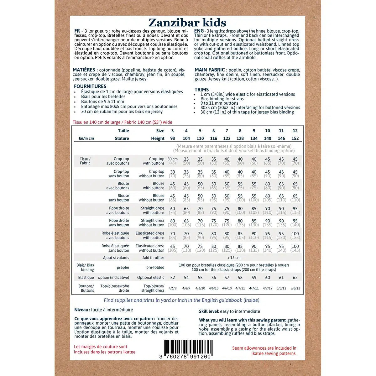 Ikatee-Zanzibar Top & Dress Pattern-sewing pattern - kids-gather here online