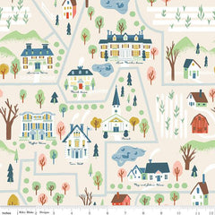 Riley Blake Designs-Map Cream-fabric-gather here online