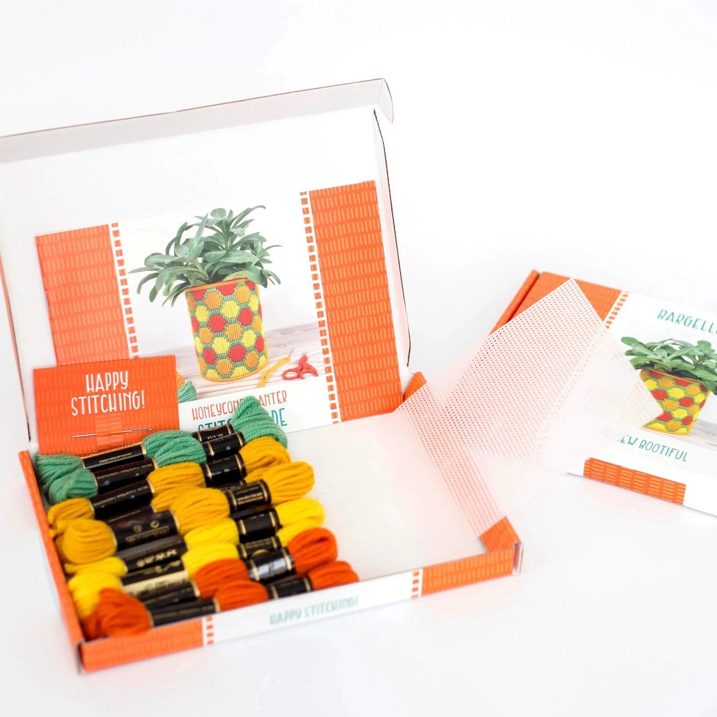 Oh Sew Bootiful-Bargello Embroidery Honeycomb Plant Pot Kit-embroidery kit-gather here online