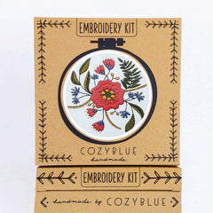 CozyBlue - April Flowers Embroidery Kit - Default - gatherhereonline.com