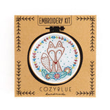 CozyBlue - Crafty Fox Embroidery Kit - Default - gatherhereonline.com